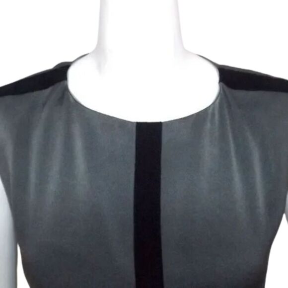 RAG & BONE Dress, 2, Gray Satin, Black Bands, Sleeveless, Back Zip, Crew neck - Picture 9 of 14